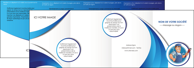 imprimerie depliant 4 volets  8 pages  plomberie travail travailleur casquette MIDBE29905