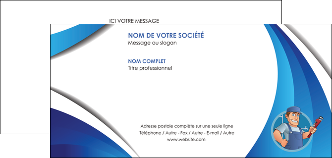 personnaliser modele de carte de correspondance plomberie travail travailleur casquette MIDBE29917