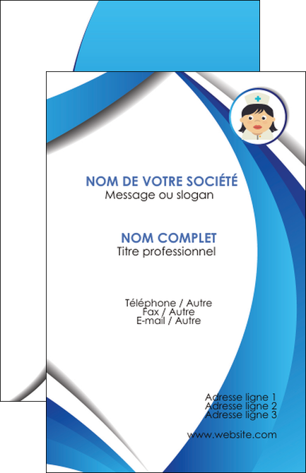 creer modele en ligne carte de visite infirmier infirmiere medecin medecine docteur MIDLU30009