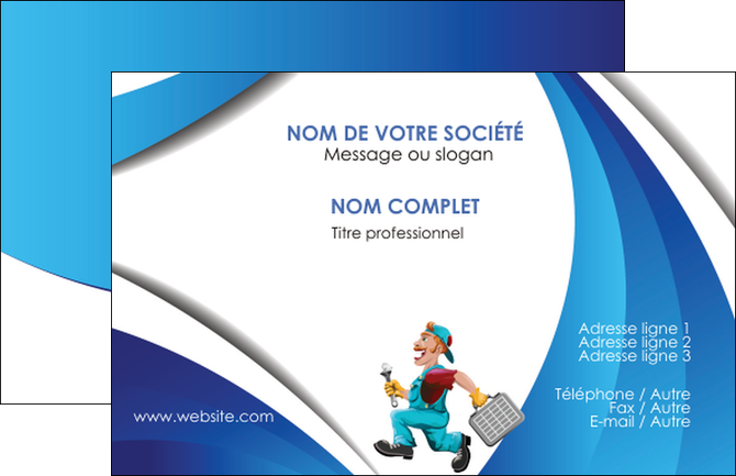 faire carte de visite plomberie travail travailleur casquette MIDBE30083