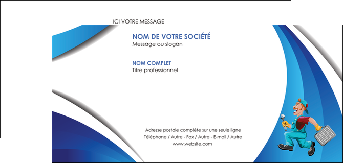 realiser carte de correspondance plomberie travail travailleur casquette MIDBE30089