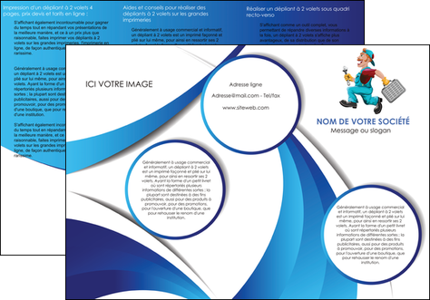 imprimerie depliant 3 volets  6 pages  plomberie travail travailleur casquette MIDBE30093