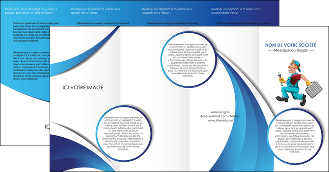 impression depliant 4 volets  8 pages  plomberie travail travailleur casquette MIDBE30107