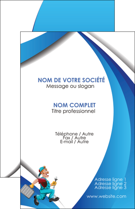 faire modele a imprimer carte de visite plomberie travail travailleur casquette MIDBE30109