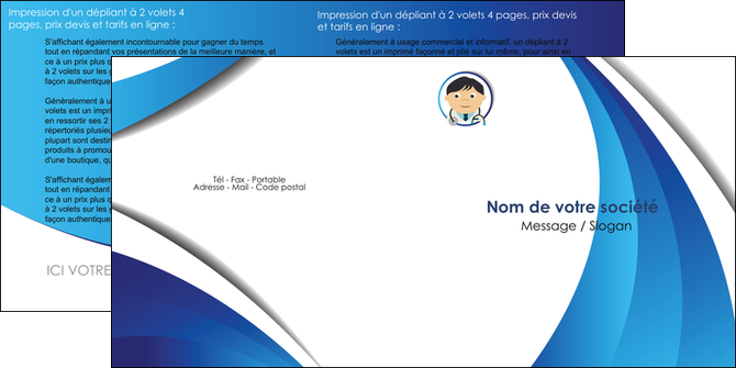 creation graphique en ligne depliant 2 volets  4 pages  medecin medecin medecine docteur MIDBE30147
