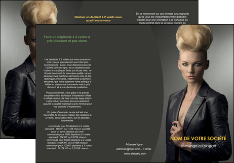 faire depliant 3 volets  6 pages  centre esthetique  coiffure beaute salon MFLUOO30215