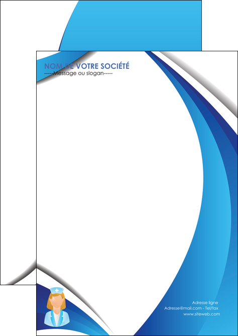 creation graphique en ligne flyers infirmier infirmiere infirmiere infirmerie blouse MIDBE30469