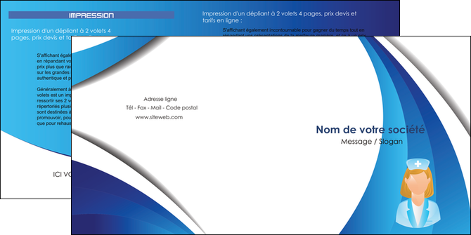 creer modele en ligne depliant 2 volets  4 pages  infirmier infirmiere infirmiere infirmerie blouse MIDBE30471
