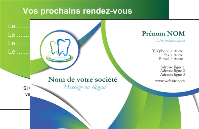 cree carte de visite dentiste dents dentiste dentier MIDBE30485