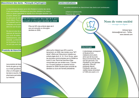 exemple depliant 2 volets  4 pages  dentiste dents dentiste dentier MIDBE30491