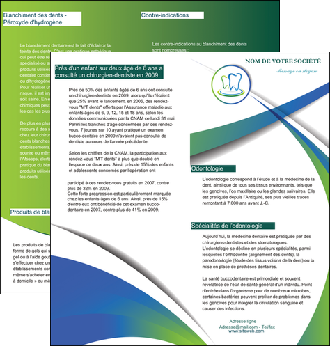 imprimer depliant 2 volets  4 pages  dentiste dents dentiste dentier MIDBE30501