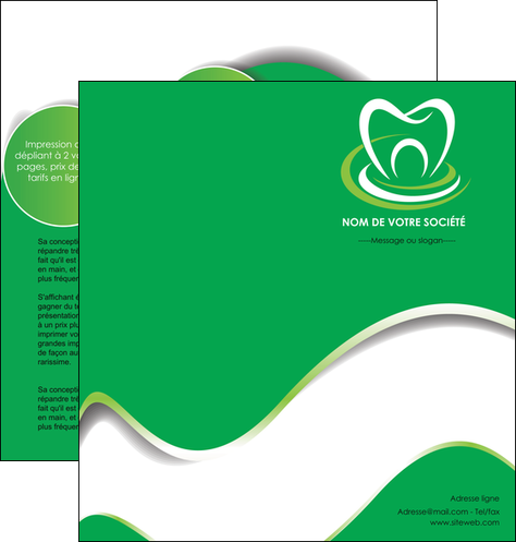 imprimer depliant 2 volets  4 pages  dentiste dents dentiste dentier MFLUOO30535