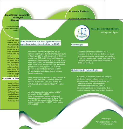 creation graphique en ligne depliant 2 volets  4 pages  dentiste dents dentiste dentier MFLUOO30647