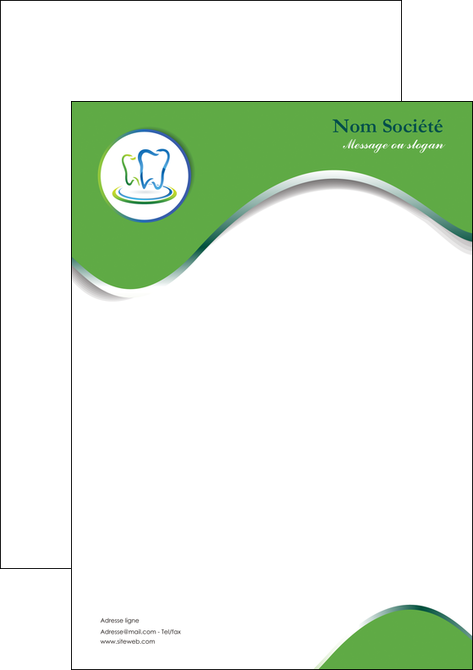 personnaliser modele de tete de lettre dentiste dents dentiste dentier MFLUOO30655