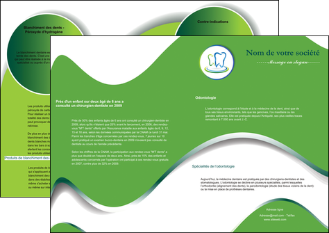 modele depliant 2 volets  4 pages  dentiste dents dentiste dentier MFLUOO30659