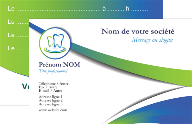 faire modele a imprimer carte de visite dentiste dents dentiste dentier MIDBE30665