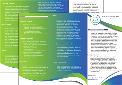 personnaliser modele de depliant 3 volets  6 pages  dentiste dents dentiste dentier MIDBE30677