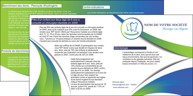 modele en ligne depliant 2 volets  4 pages  dentiste dents dentiste dentier MIDBE30691