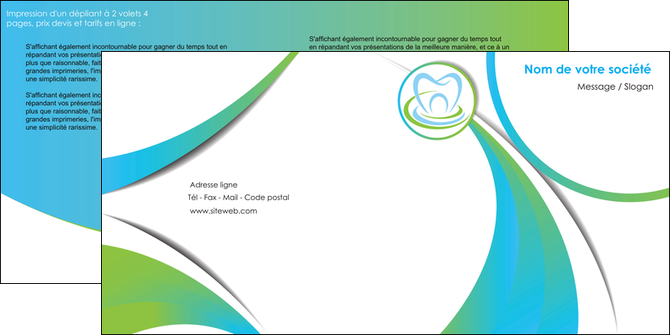 creation graphique en ligne depliant 2 volets  4 pages  dentiste dents dentiste dentier MIDBE30807