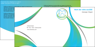 creation graphique en ligne depliant 2 volets  4 pages  dentiste dents dentiste dentier MIDBE30807