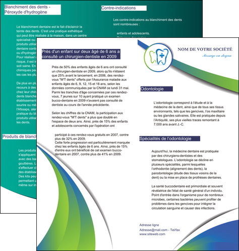 maquette en ligne a personnaliser depliant 2 volets  4 pages  dentiste dents dentiste dentier MFLUOO30835