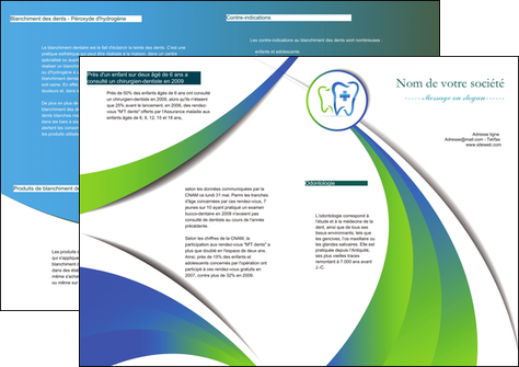 personnaliser modele de depliant 2 volets  4 pages  dentiste dents dentiste dentier MIDBE30859