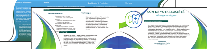maquette en ligne a personnaliser depliant 2 volets  4 pages  dentiste dents dentiste dentier MIDBE30871