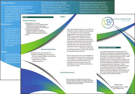 personnaliser modele de depliant 3 volets  6 pages  dentiste dents dentiste dentier MIDBE30883