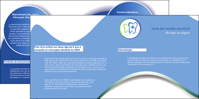 creation graphique en ligne depliant 2 volets  4 pages  dentiste dents dentiste dentier MIDBE30885