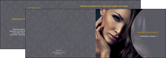 maquette en ligne a personnaliser depliant 2 volets  4 pages  cosmetique beaute bien etre coiffure MIFCH31389