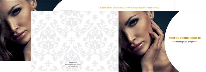 faire depliant 2 volets  4 pages  centre esthetique  beaute bien etre coiffure MLIGCH31523