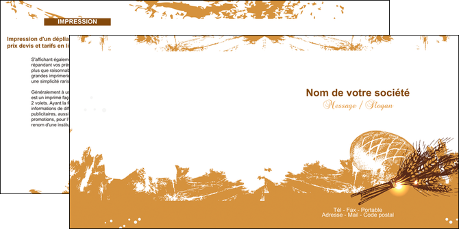 faire depliant 2 volets  4 pages  boulangerie pains boulangerie boulanger MLIG31557