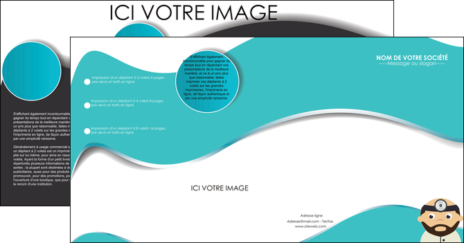 maquette en ligne a personnaliser depliant 4 volets  8 pages  materiel de sante docteur medecin soins medicales MIDBE31575