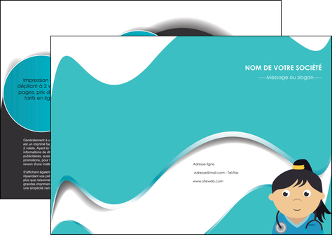 maquette en ligne a personnaliser depliant 2 volets  4 pages  infirmier infirmiere infirmier infirmerie aide soignant MIDLU31697