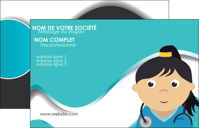 creation graphique en ligne carte de visite infirmier infirmiere infirmier infirmerie aide soignant MIDLU31711
