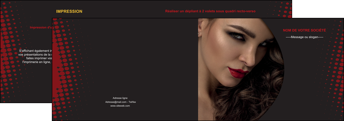 modele en ligne depliant 2 volets  4 pages  centre esthetique  coiffeur a domicile salon de coiffure salon de beaute MFLUOO31767