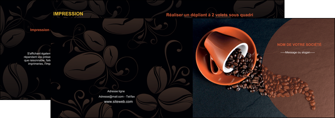 faire modele a imprimer depliant 2 volets  4 pages  bar et cafe et pub tasse a cafe cafe graines de cafe MIFCH31843