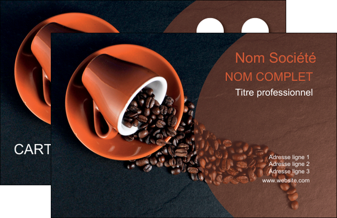 creation graphique en ligne carte de visite bar et cafe et pub tasse a cafe cafe graines de cafe MIFCH31851