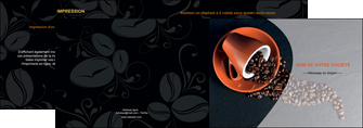 personnaliser maquette depliant 2 volets  4 pages  bar et cafe et pub cafe tasse de cafe graines de cafe MIFCH31913