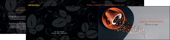 creation graphique en ligne depliant 2 volets  4 pages  bar et cafe et pub cafe tasse de cafe graines de cafe MIFCH31915