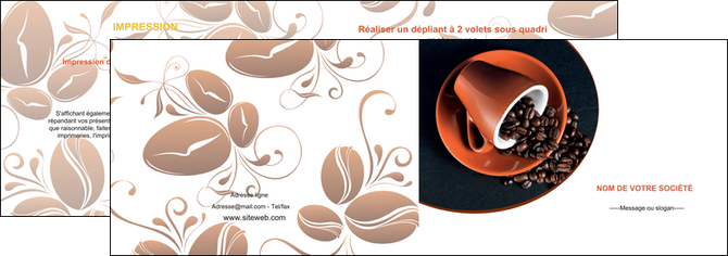 realiser depliant 2 volets  4 pages  discotheque et night club cafe tasse de cafe graines de cafe MIFCH31955