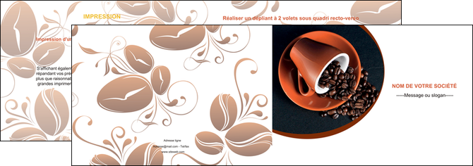 modele depliant 2 volets  4 pages  discotheque et night club cafe tasse de cafe graines de cafe MIFCH31957