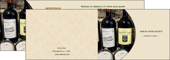 faire depliant 2 volets  4 pages  vin commerce et producteur caviste vin vignoble MIDBE32011
