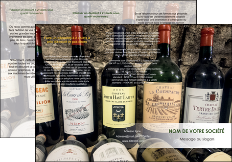 modele en ligne depliant 3 volets  6 pages  vin commerce et producteur caviste vin vignoble MIDBE32067