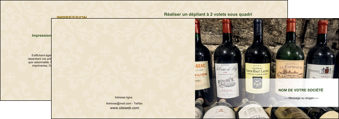 faire modele a imprimer depliant 2 volets  4 pages  vin commerce et producteur caviste vin vignoble MIDBE32075