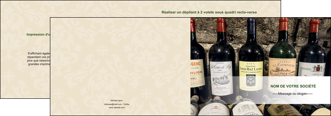 modele en ligne depliant 2 volets  4 pages  vin commerce et producteur caviste vin vignoble MIDBE32077