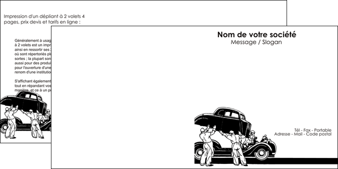 creation graphique en ligne depliant 2 volets  4 pages  garage garagiste atelier de garagiste MIDBE32273