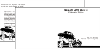 creation graphique en ligne depliant 2 volets  4 pages  garage garagiste atelier de garagiste MIDBE32273