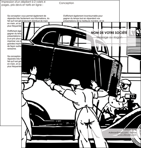 realiser depliant 2 volets  4 pages  garage garagiste atelier de garagiste MIDBE32339