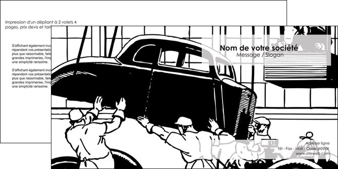 cree depliant 2 volets  4 pages  garage garagiste atelier de garagiste MIDBE32349